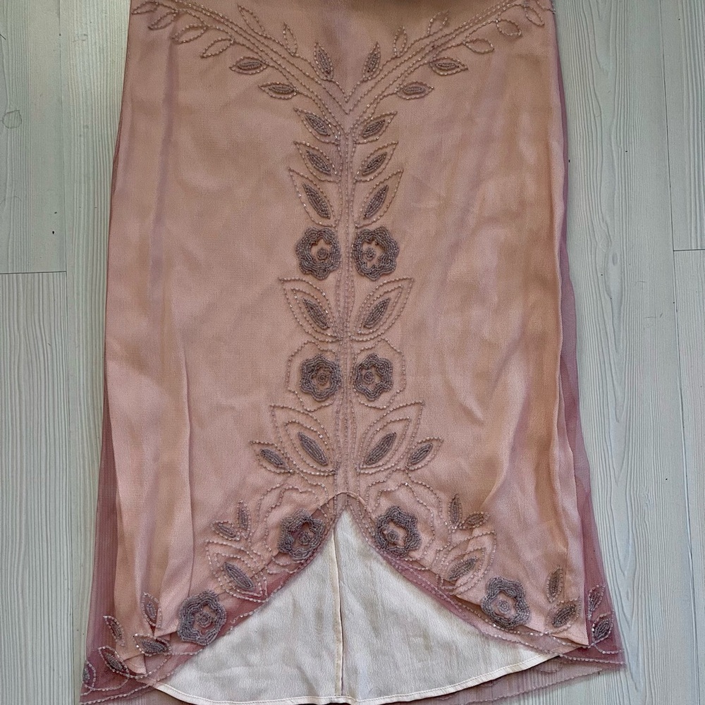 French Connection Pink Beaded Skirt